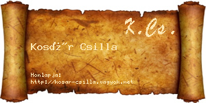 Kosár Csilla névjegykártya