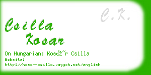 csilla kosar business card